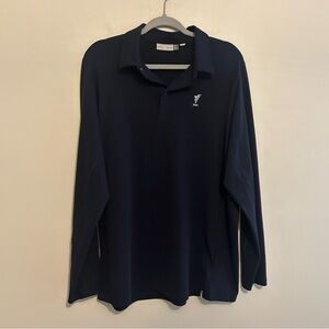 Men’s KJUS Long Sleeve Navy Blue UPF 50+ Golf Polo Shirt Sz XL X-large